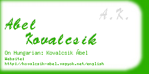 abel kovalcsik business card